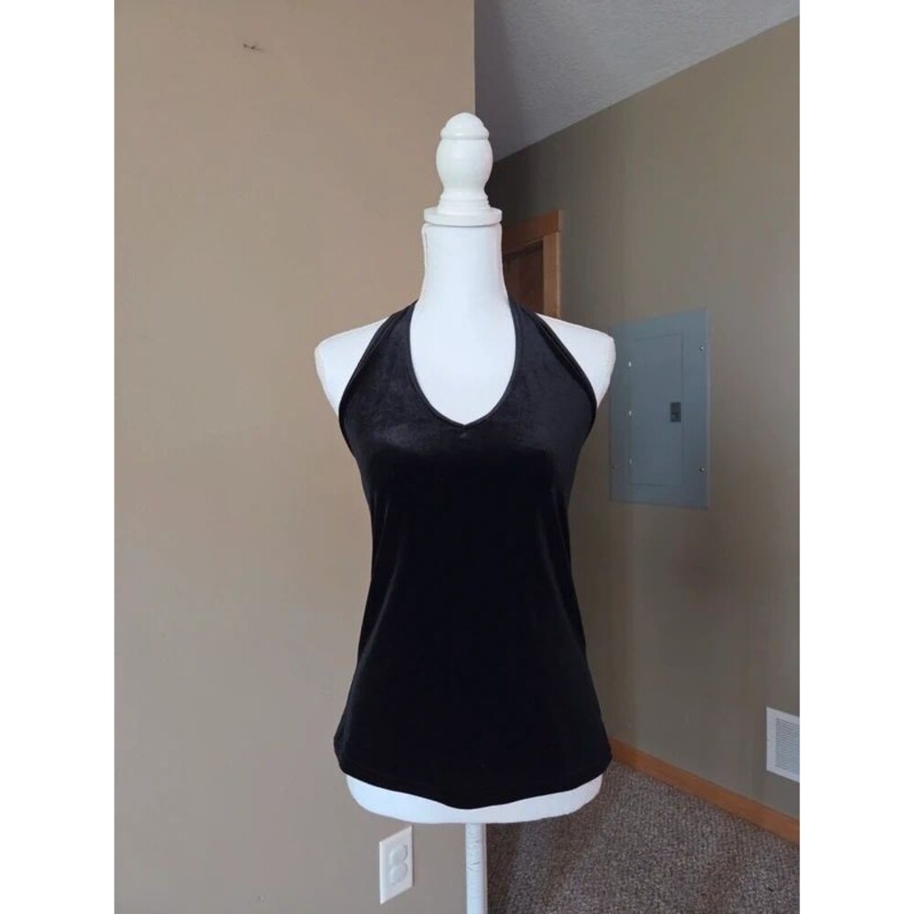 Vintage 90s rave city velvet velour halter top